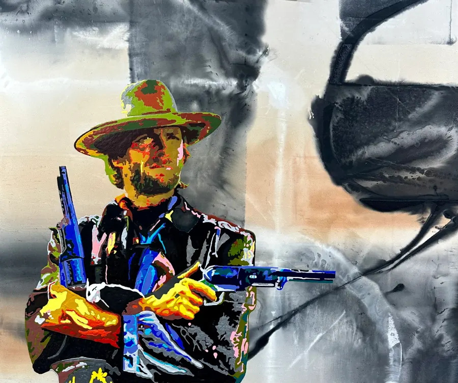 Clint Eastwood — Icon Collection painting by Erik Skoldberg, acrylic on linen, 72 × 68 in